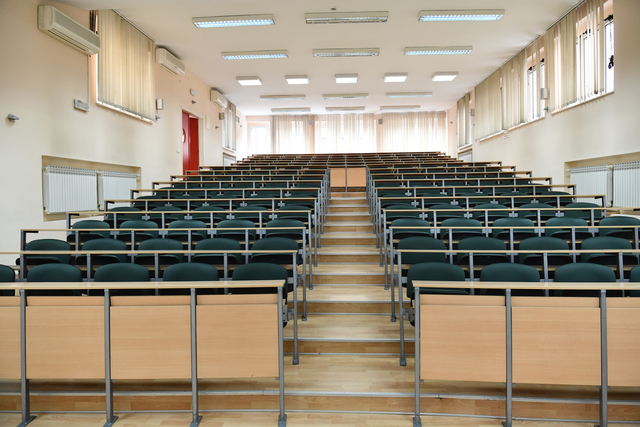 empty classroom university or collage back to school concept in coronavirus pandemic time